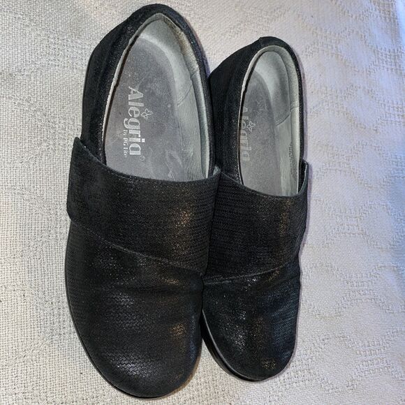 Alegria Comfort Shoes Women’s Size 39 U.S. 8 Medium Black Leather Cross Strap - Picture 6 of 12